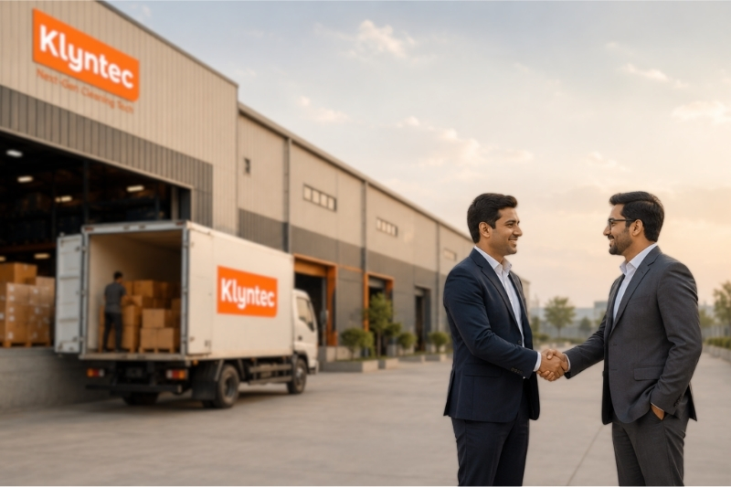 Klyntec warehouse, delivery truck, and enterprise partners